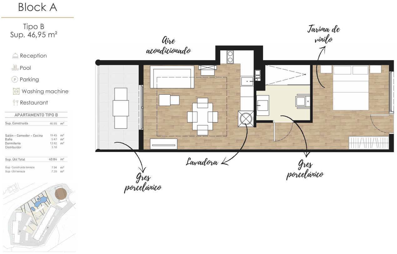 Property plan Block A-Tipo B